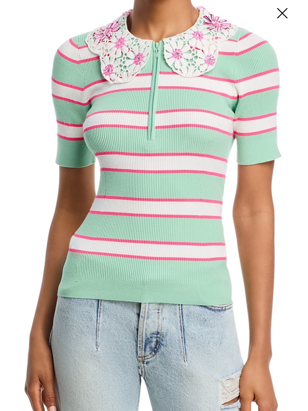 ESSENTIAL ANTWERP 
Removable Lace Collar Sweater